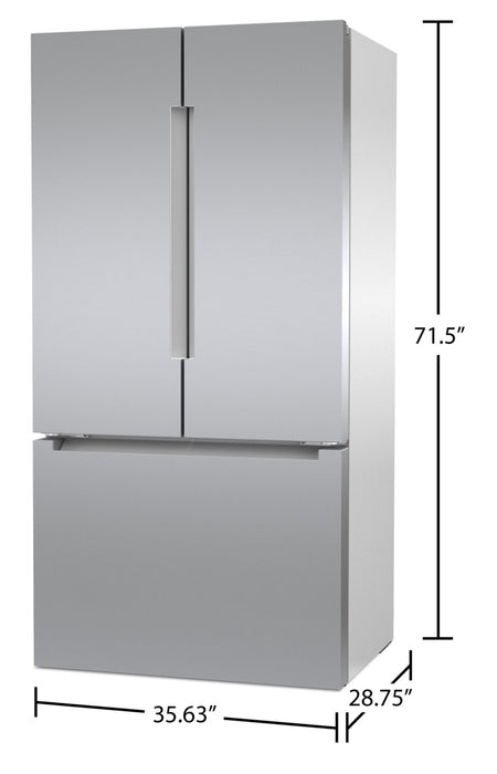 Réfrigérateur intelligent Bosch de série 800 de 20,8 pi3 et de 36 po de profondeur comptoir à portes françaises avec compresseur double
