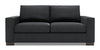 Sofa personnalisable Track de Sofa Lab de 75 po de format condo fabriqué au Canada en tissu d’apparence lin avec accoudoirs rectilignes - gris Pax Pepper