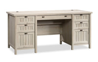 Bureau de direction Costa de 65,12 po à 7 tiroirs - marron blanchi