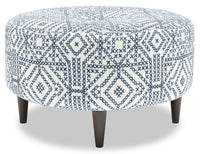 Pouf The Curve de Sofa Lab de 31 po fabriqué au Canada en tissu - Ink multicolore