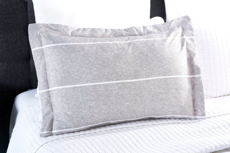 Ensemble d'édredon Stripes 3 pièces pour lit double ou grand lit - gris