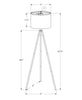 63" Black Metal Tripod Floor Lamp|Lampe à pied de type trépied de 63 po en métal noir