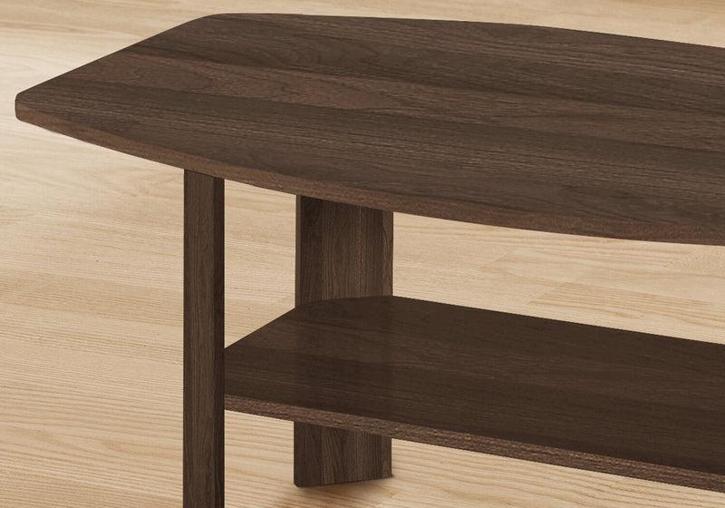 Ensemble 3 tables rustiques Everest de 35,5 po (table à café et 2 tables de bout) avec tablette - noyer foncé 