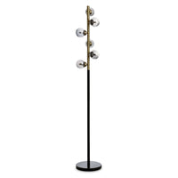 Lampe à pied Bennie de 61,25 po noire et dorée à 5 ampoules