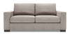 Sofa personnalisable Track de Sofa Lab de 75 po de format condo fabriqué au Canada en tissu d’apparence lin avec accoudoirs rectilignes - gris Pax Slate