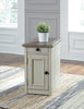 Colby Chairside Table  - Rustic style End Table in Weathered oak and antique white