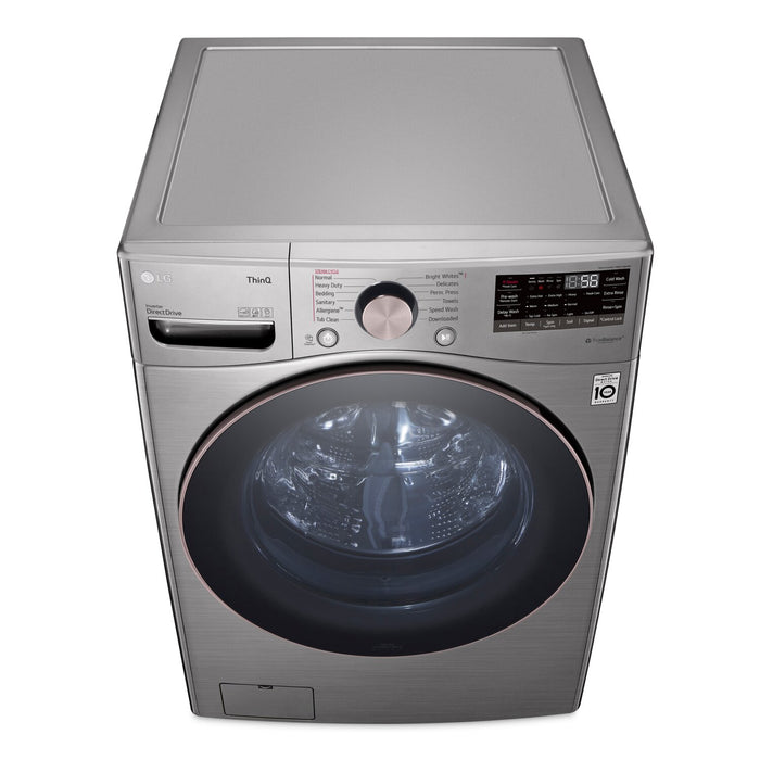 Laveuse à la vapeur intelligente haute efficacité LG à chargement frontal de 5,2 pi³ - acier graphite - superposable - WM3850HVA