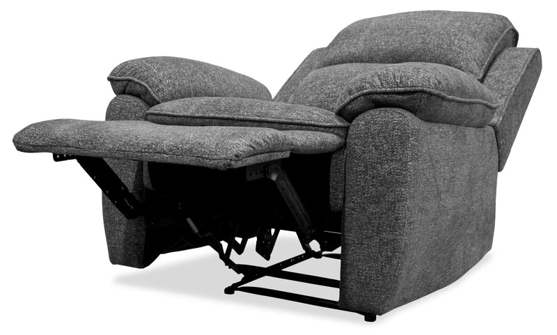 Fauteuil inclinable Chandler de 37 po en tissu de chenille - gris