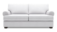 Sofa Roll de Sofa Lab de 76 po de format condo fabriqué au Canada en tissu d’apparence lin - blanc Pax Ice
