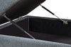 Evolve Linen-Look Fabric Ottoman - Charcoal 