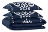 Navy Damask 3-Piece King Comforter Set