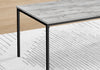 Easton 42" Modern 3-Pack Coffee + 2 End Tables - Grey with Black Metal Legs|Ensemble 3 tables modernes Easton de 42 po (table à café et 2 tables de bout) - grise avec pattes en métal noir