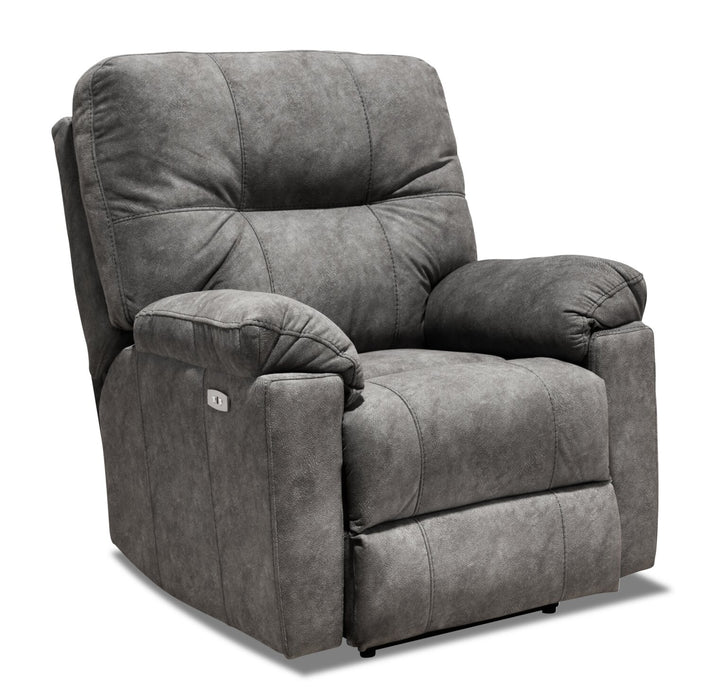 Fauteuil à inclinaison électrique Gybson de 38 po fabriqué au Canada en tissu - gris