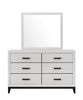 Kate Dresser - White - Contemporary style Dresser in White Asian Hardwood, Medium Density Fibreboard (MDF), Plywood