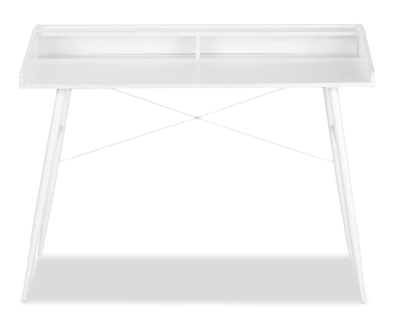 Bureau Jeremy de 47,25 po avec petite crédence - blanc