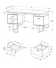 Teagan Reversible Desk – Light Grey  