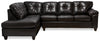 Addison 2-Piece Leath-Aire Left-Facing Sectional - Blackberry 