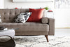 Avery Linen-Look Fabric Futon - Grey 