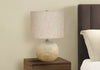 20" Beige Concrete Table Lamp with Linen Shade|Lampe de table de 20 po béton beige avec abat-jour lin