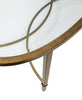 Copia 50" Traditional Oval Glass Top Coffee Table - Silver and Gold with Metal Base|Table à café ovale traditionnelle Copia de 50 po avec dessus en verre - argentée et dorée avec base en métal