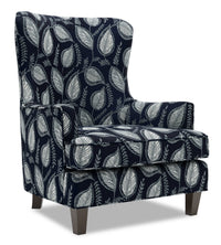 Fauteuil d’appoint à oreilles Sofa Lab de 32 po fabriqué au Canada en tissu - Midnight multicolore