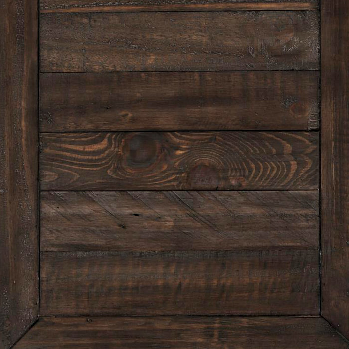 Table de bout rustique Morgan de 24 po avec rangement et tablette - brun foncé avec bois recyclé