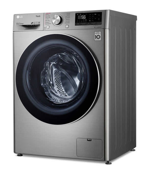 Laveuse-sécheuse tout-en-un à la vapeur intelligente haute efficacité LG de 2,6 pi³ à chargement frontal - acier graphite - WM3555HVA