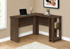 Eason 47" L-Shaped Office Desk with Shelf - Walnut|Bureau en forme de L Eason de 47 po avec tablette - noyer