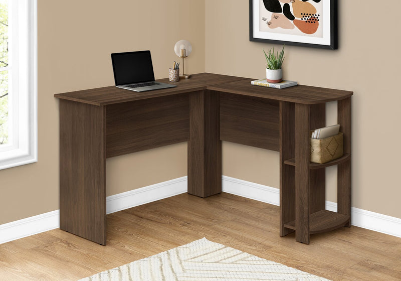 Bureau en forme de L Eason de 47 po avec tablette - noyer