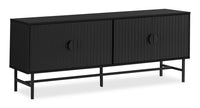 Meuble pour téléviseur moderne Jase de 59 po avec rangement et système de gestion des câbles pour téléviseurs jusqu’à 65 po - noir