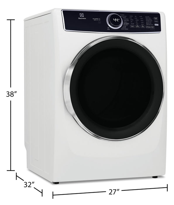 Sécheuse à gaz Electrolux de 8 pi³ avec vapeur - blanche - superposable - ELFG7637AW