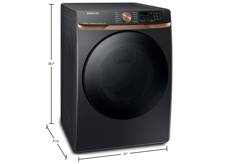 Sécheuse électrique Samsung de 7,5 pi³ avec vapeur - acier inoxydable noir - superposable - DVE50BG8300VAC