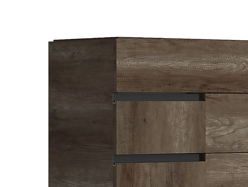 Commode verticale de chambre à coucher Gino à 5 tiroirs - fabriquée en Italie, 25 po (L) x 49 po (H) - brune