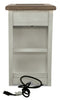 Colby Chairside Table  - Rustic style End Table in Weathered oak and antique white