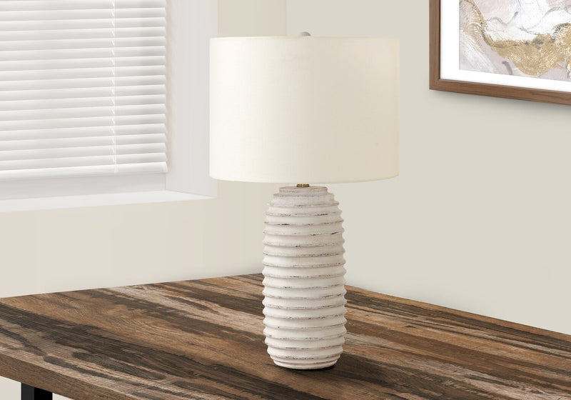 Lampe de table de 28 po en résine texturée crème