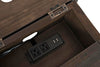 Morgan Chairside Table with USB - Brown - Rustic style End Table in Dark brown Reclaimed Wood, Pine, Plywood