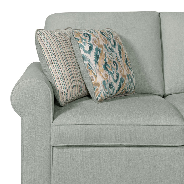 Sofa sectionnel de droite Haven de Scott Living 2 pièces en tissu de chenille - bleu écume de mer