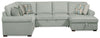 Scott Living Haven 3-Piece Right-Facing Chenille Fabric Sleeper Sectional with Storage Chaise - Seafoam Blue | Sofa-lit sectionnel de droite Haven de Scott Living 3 pièces en tissu de chenille avec fauteuil long de rangement - bleu écume de mer