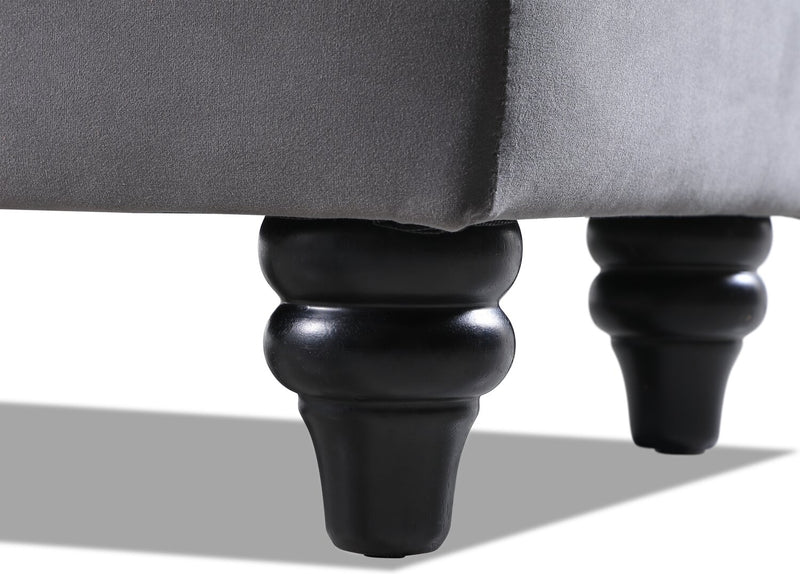Banc de rangement Sage de 57 po - velours gris