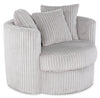Fauteuil d’appoint pivotant Cuddler Midi de 42 po fabriqué au Canada en tissu de chenille - gris Groove Mist