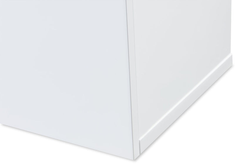 Meuble pour téléviseur moderne Adam de 68 po avec rangement et système de gestion des câbles pour téléviseurs jusqu’à 75 po - blanc