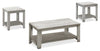 Lincoln 42" Traditional 3-Pack Coffee + 2 End Tables with Shelf - Grey |Ensemble 3 tables traditionnelles Lincoln de 42 po (table à café et 2 tables de bout) avec tablette - gris