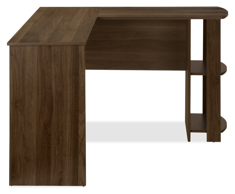 Bureau en forme de L Eason de 47 po avec tablette - noyer
