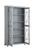 Athena Curio Cabinet - Grey - Traditional style Accent Cabinet in Grey Medium Density Fibreboard (MDF)
