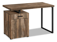 Bureau réversible Remi de 47,25 po avec tiroir et armoire - brun