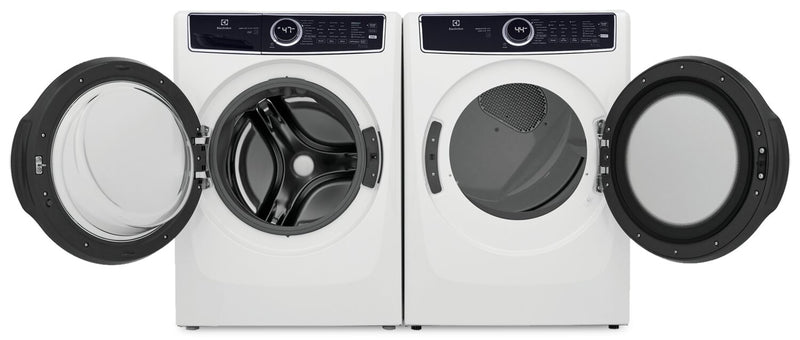 Laveuse à chargement frontal de 5,2 pi³ et sécheuse électrique de 8 pi³ de Electrolux – blanches 