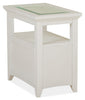 Heron Cove 15" Traditional Glass Top End Table with Storage and Shelf - White Pine|Table de bout traditionnelle Heron Cove de 15 po avec dessus en verre, rangement et tablette - pin blanc