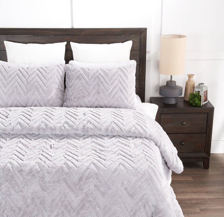 Ensemble d'édredon Tilda 3 pièces pour lit double ou grand lit - gris