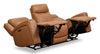 Scott Living Prescott 88.5" Genuine Leather Power Reclining Sofa with Power Headrests - Butternut Brown | Sofa à inclinaison électrique Prescott de Scott Living de 88,5 po en cuir véritable avec appuie-têtes électriques - brun courge musquée
