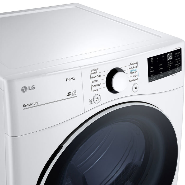 Laveuse à chargement frontal de 5,2 pi³ et sécheuse à gaz de 7,4 pi³ avec IA de LG - blanches